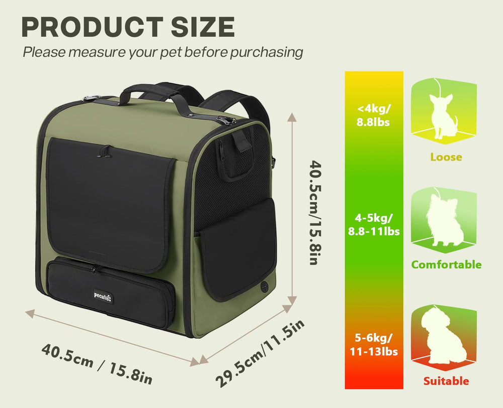 Pecute cat carrier backpack anti-escape leash keeps pets secure