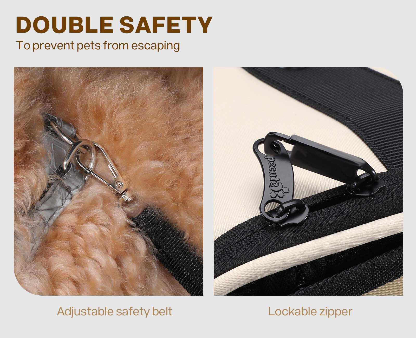 Pecute cat carrier backpack anti-escape leash included for added pet security