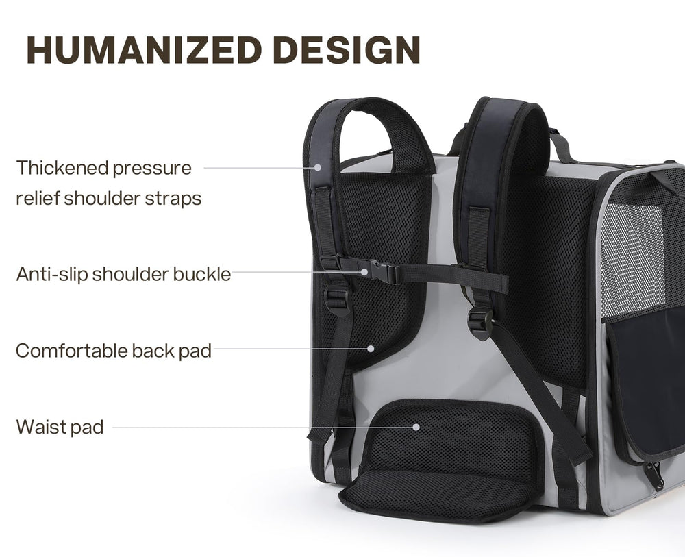 Pecute cat carrier backpack durable hardware withstands rugged trails and frequent use.