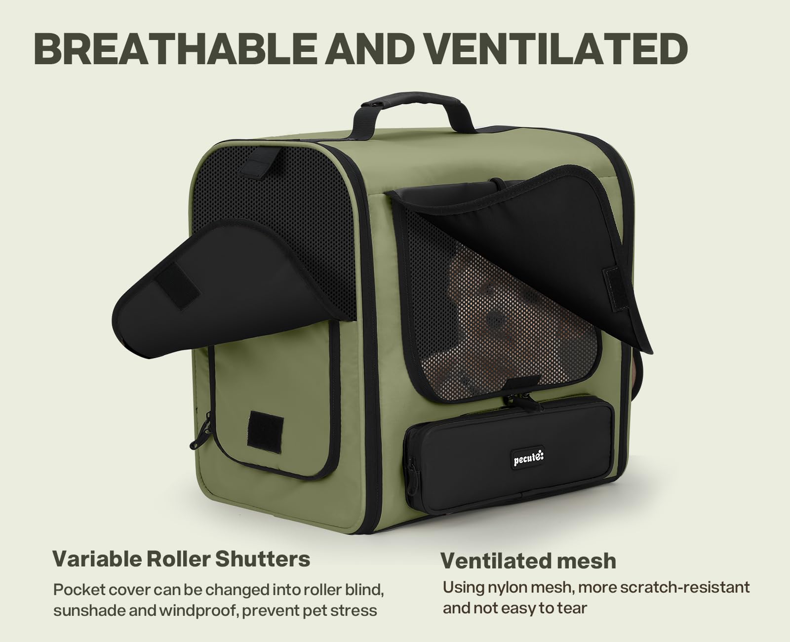 Pecute cat carrier backpack mesh ventilation windows promote airflow