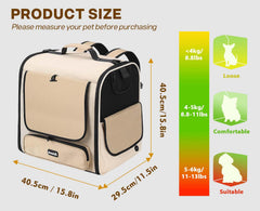 Pecute cat carrier backpack reinforced safety structure for secure travel