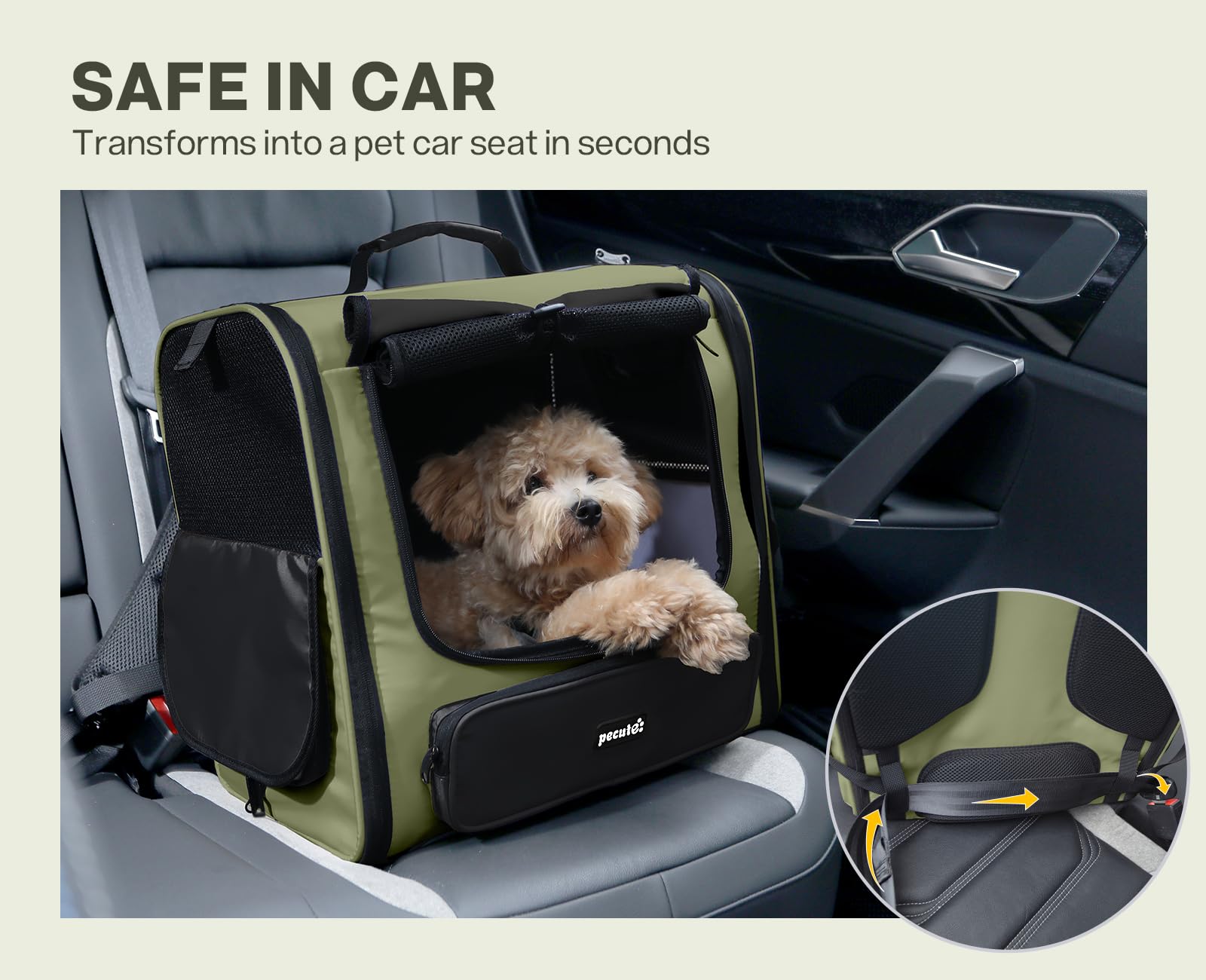 Pecute cat carrier backpack removable padding enhances long journey comfort