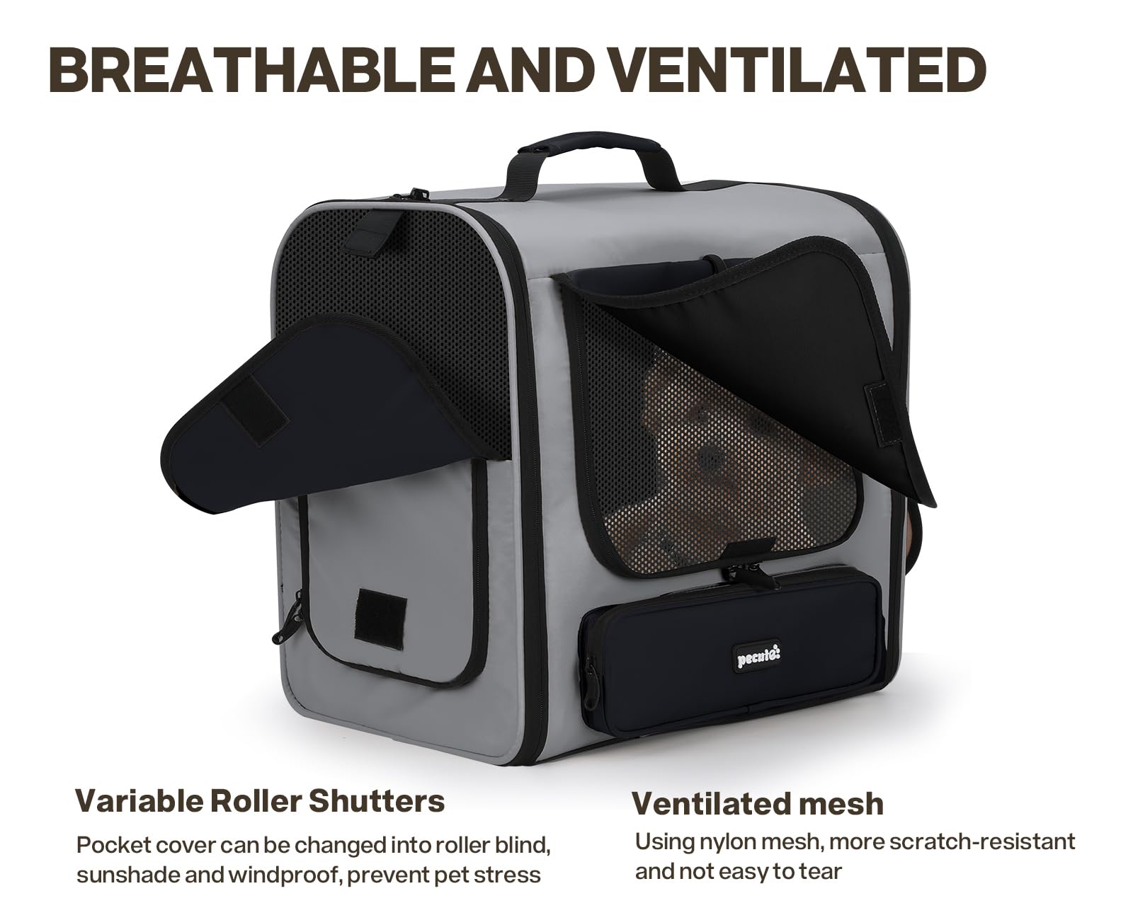 Pecute cat carrier backpack tent-convert mode supports camping and outdoor shelter.