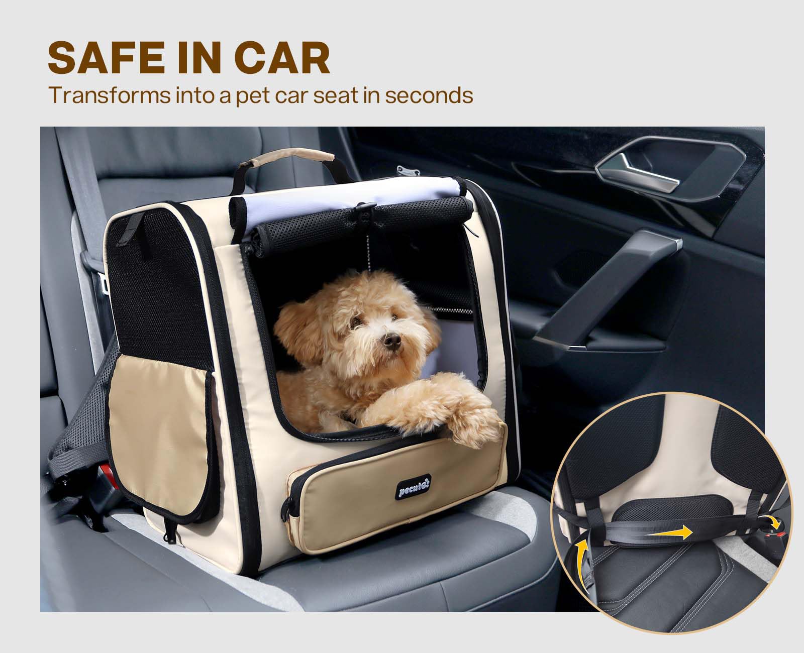 Pecute cat carrier backpack top roller shutter creates private, calm travel space