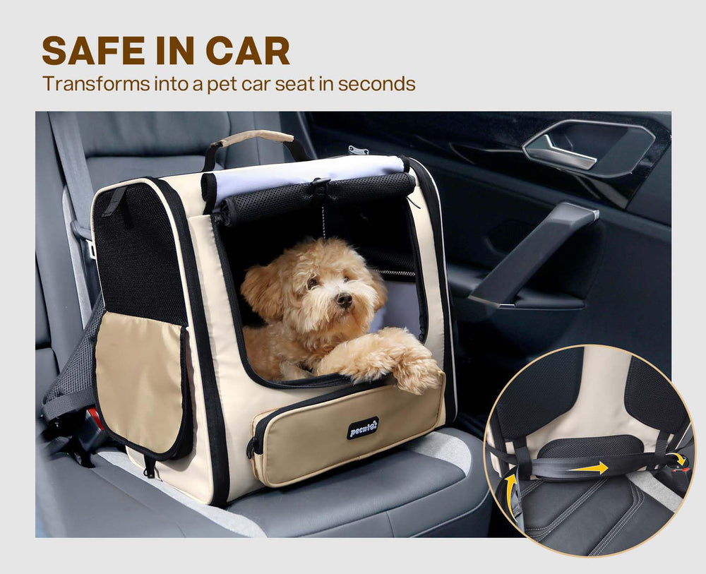 Pecute cat carrier backpack top roller shutter creates private, calm travel space