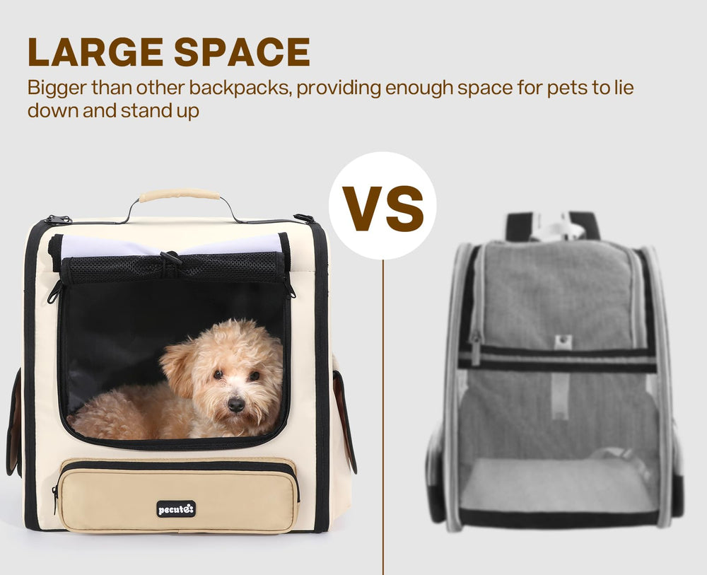 Pecute cat carrier backpack ventilated mesh windows for cooling airflow