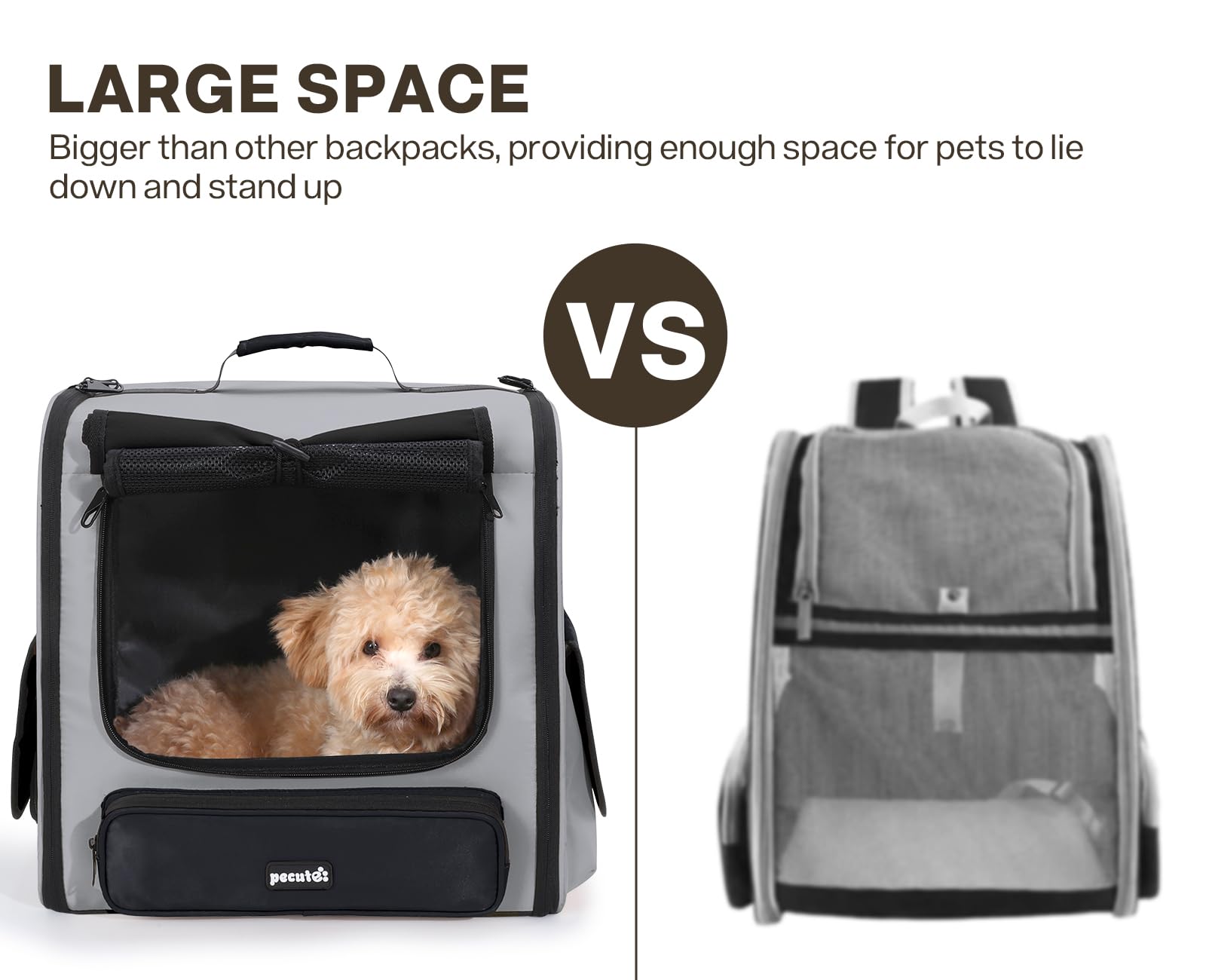 Pecute cat carrier backpack ventilation mesh keeps pets cool on warm-weather outings.