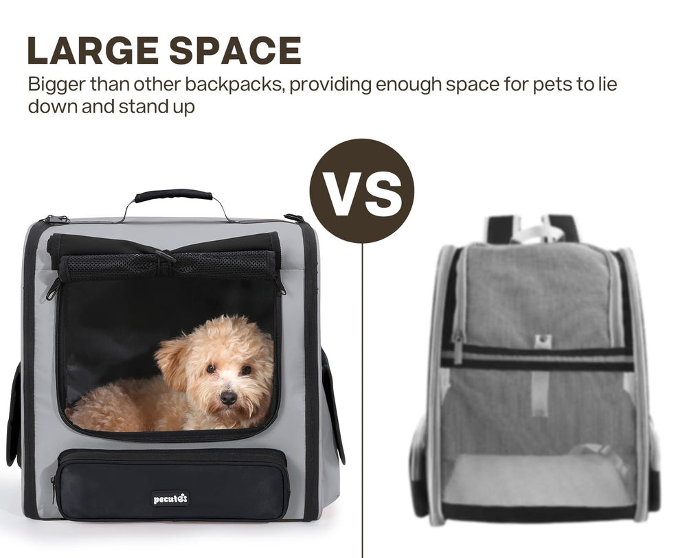 Pecute cat carrier backpack ventilation mesh keeps pets cool on warm-weather outings.
