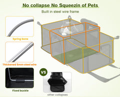 Pecute cat carrier expandable durable frame with steel wire support.