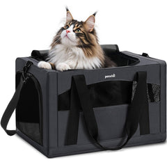 Pecute Cat Carrier Stable XL frame provides sturdy support for secure travel.
