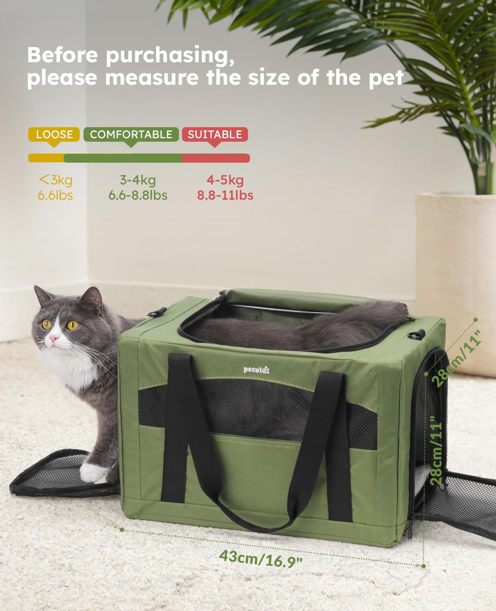 Pecute Cat Carrier travel-green-design: lightweight, space-saving carrier for outings.
