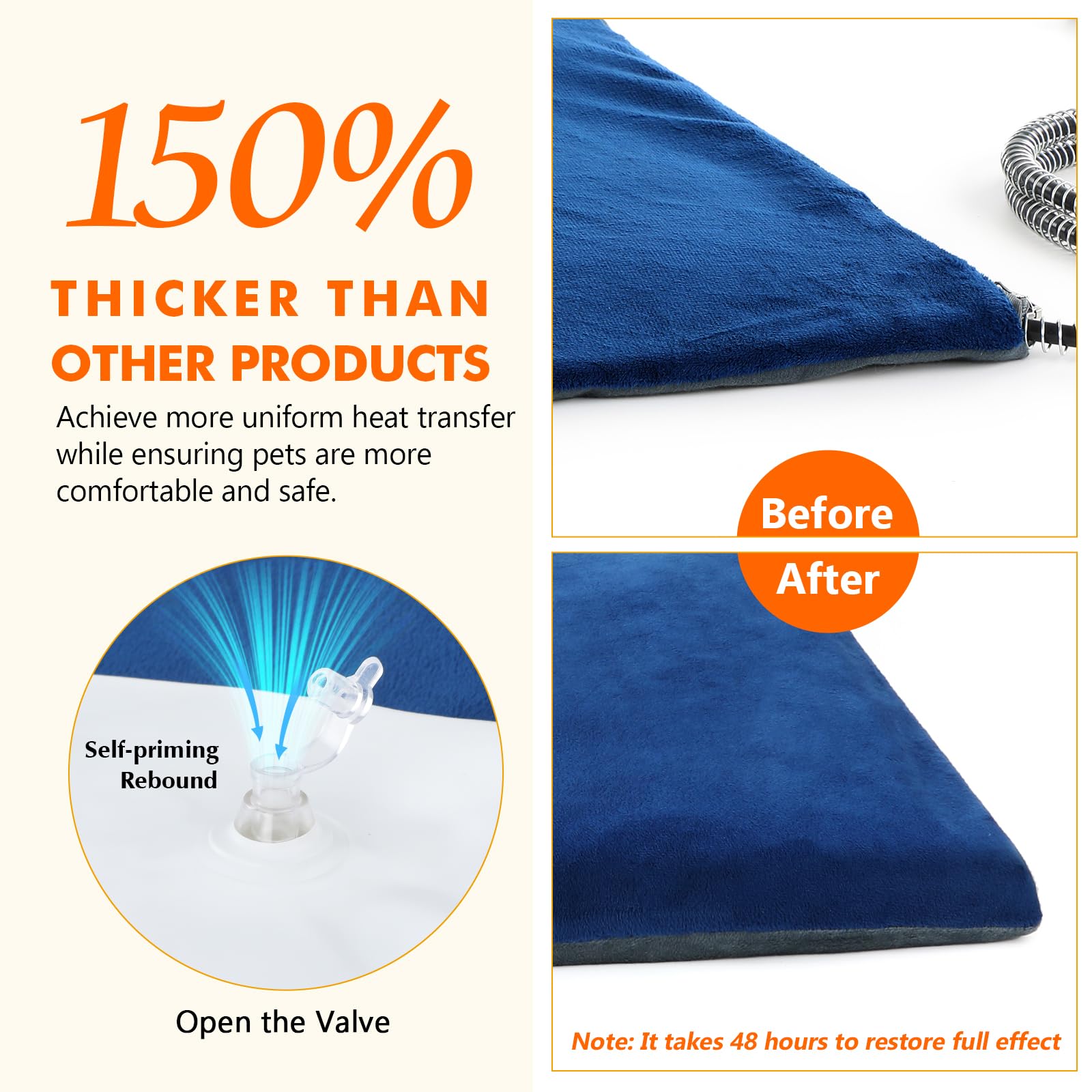 Pecute cat heating pad velvet-removable-cover offers soft comfort and easy cleaning