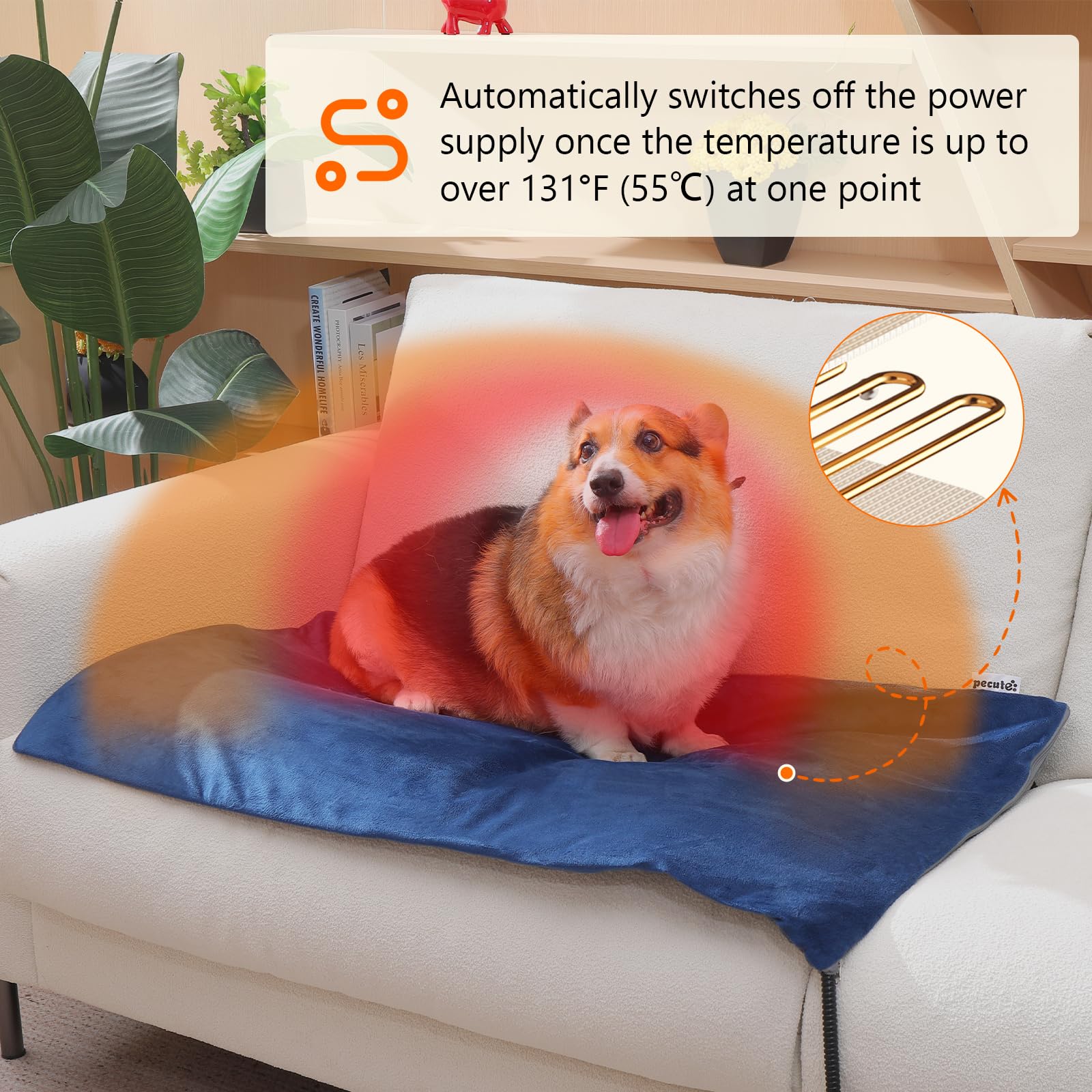 Pecute waterproof inner layer protects electronics during spills and pet use.