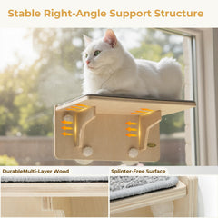Pecute cat shelves wall mount option for flexible placement near the window
