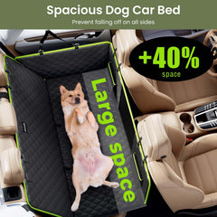 Pecute back seat cover with 6-strap system enhances stability.
