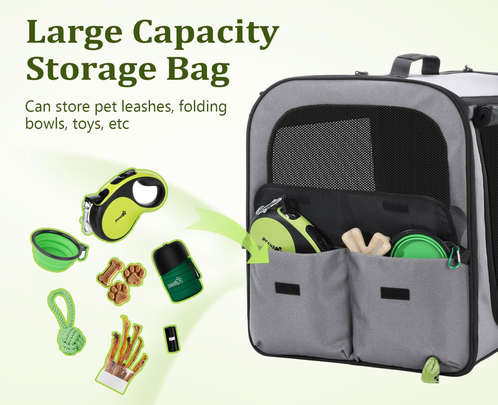 Pecute dog car carrier foldable design stores neatly when not in use.