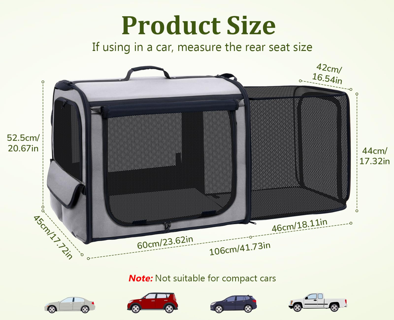 Pecute dog car carrier side pockets hold toys and treats for quick access.