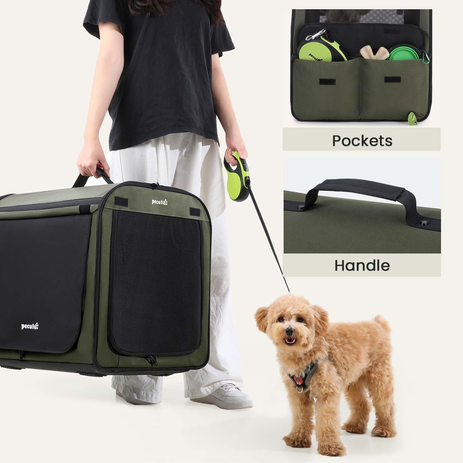 Pecute dog car crate-breathable-mesh emphasizes ventilation for warm weather adventures