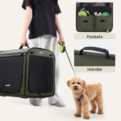 Pecute dog car crate-breathable-mesh emphasizes ventilation for warm weather adventures