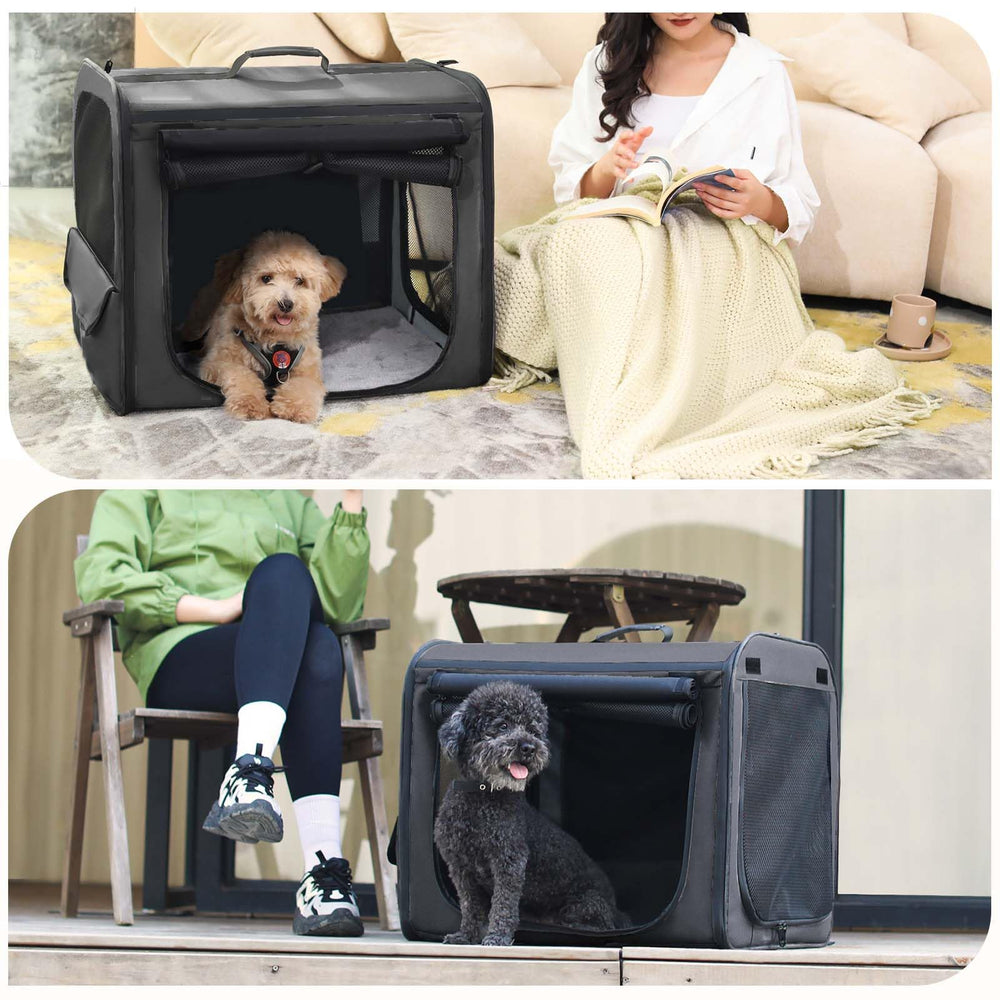 Pecute dog car carrier dimensions 61x45x52 cm fit dogs under 15 kg.