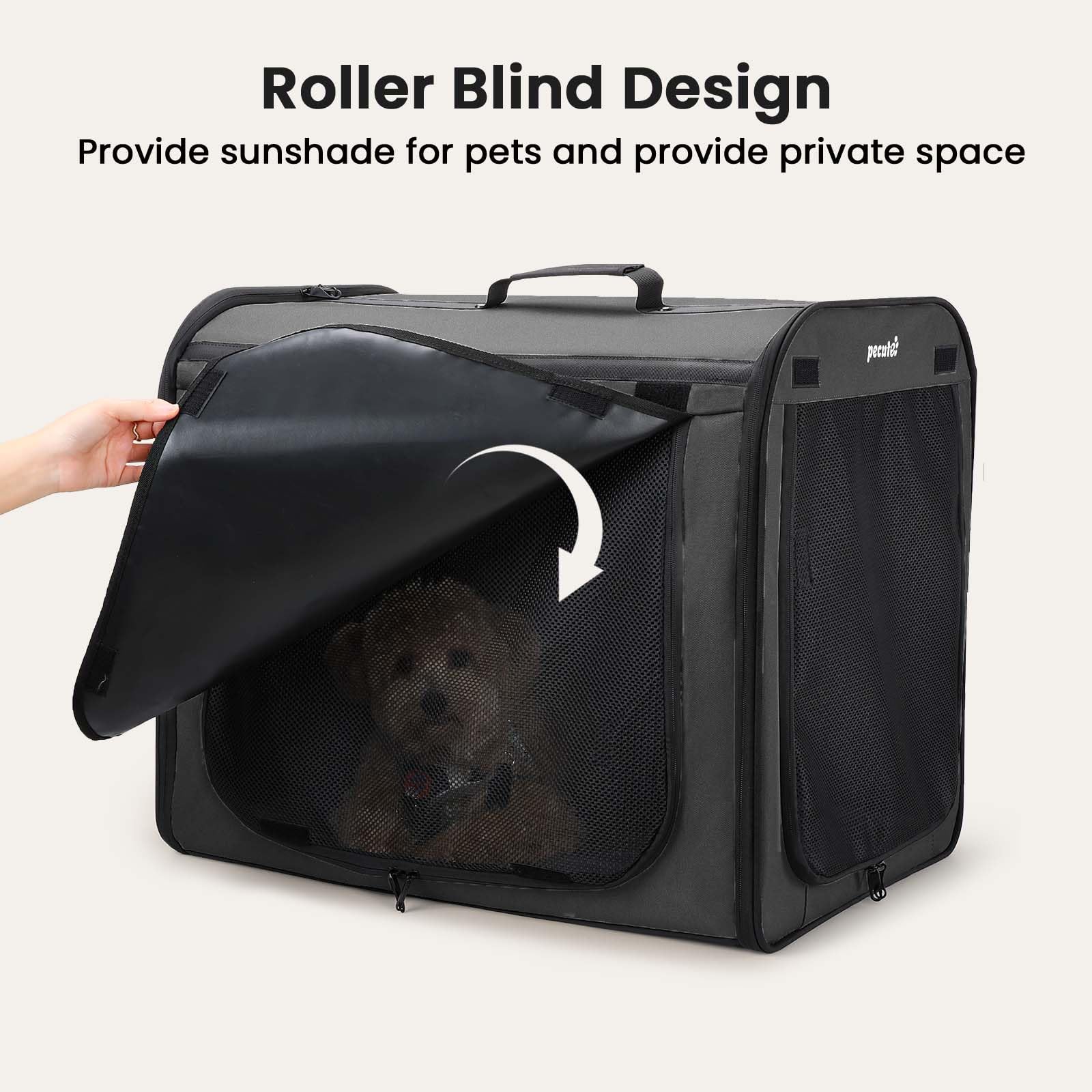 Pecute dog car carrier removable cushion simplifies cleaning after adventures.