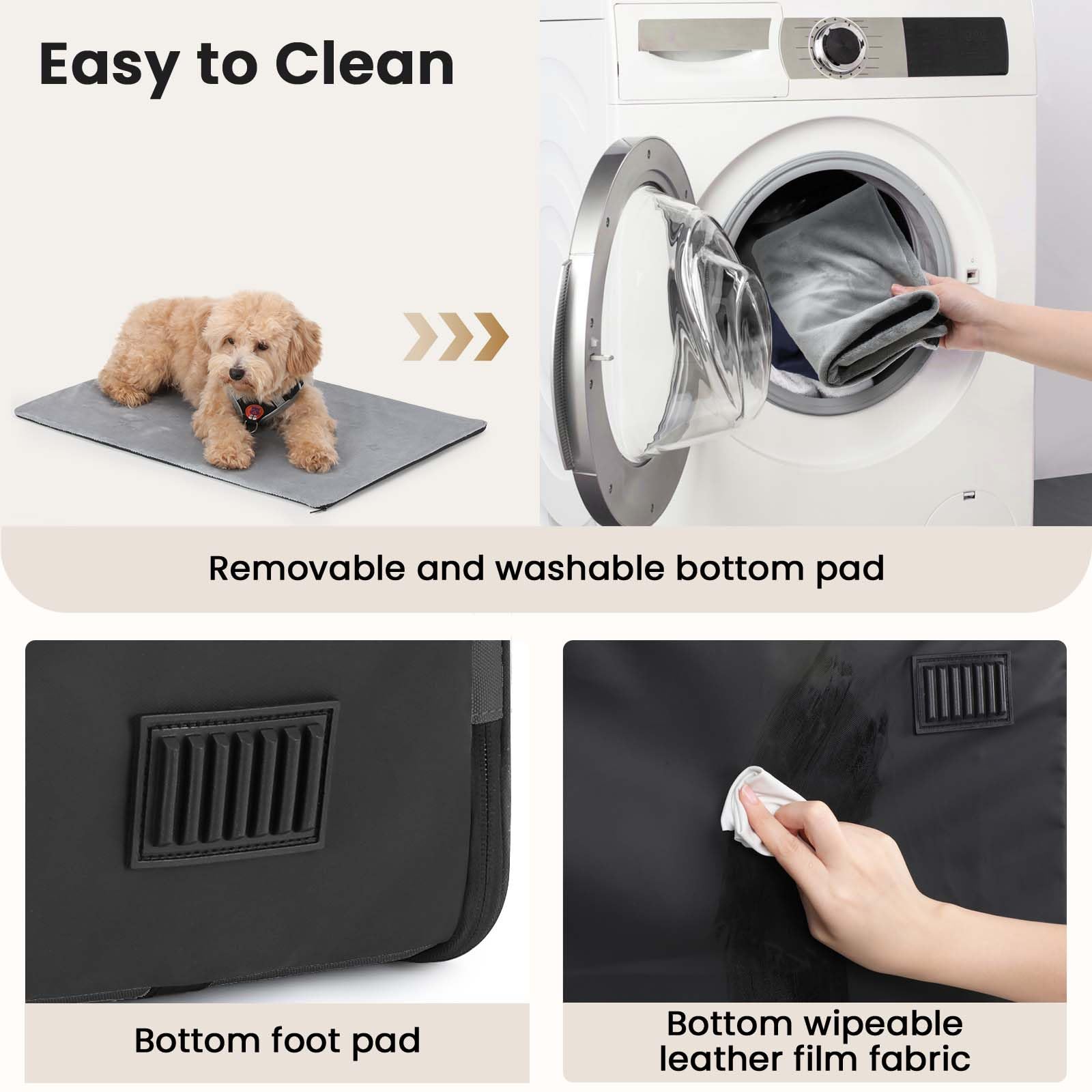 Pecute dog car carrier lockable zippers and safety belts boost security.
