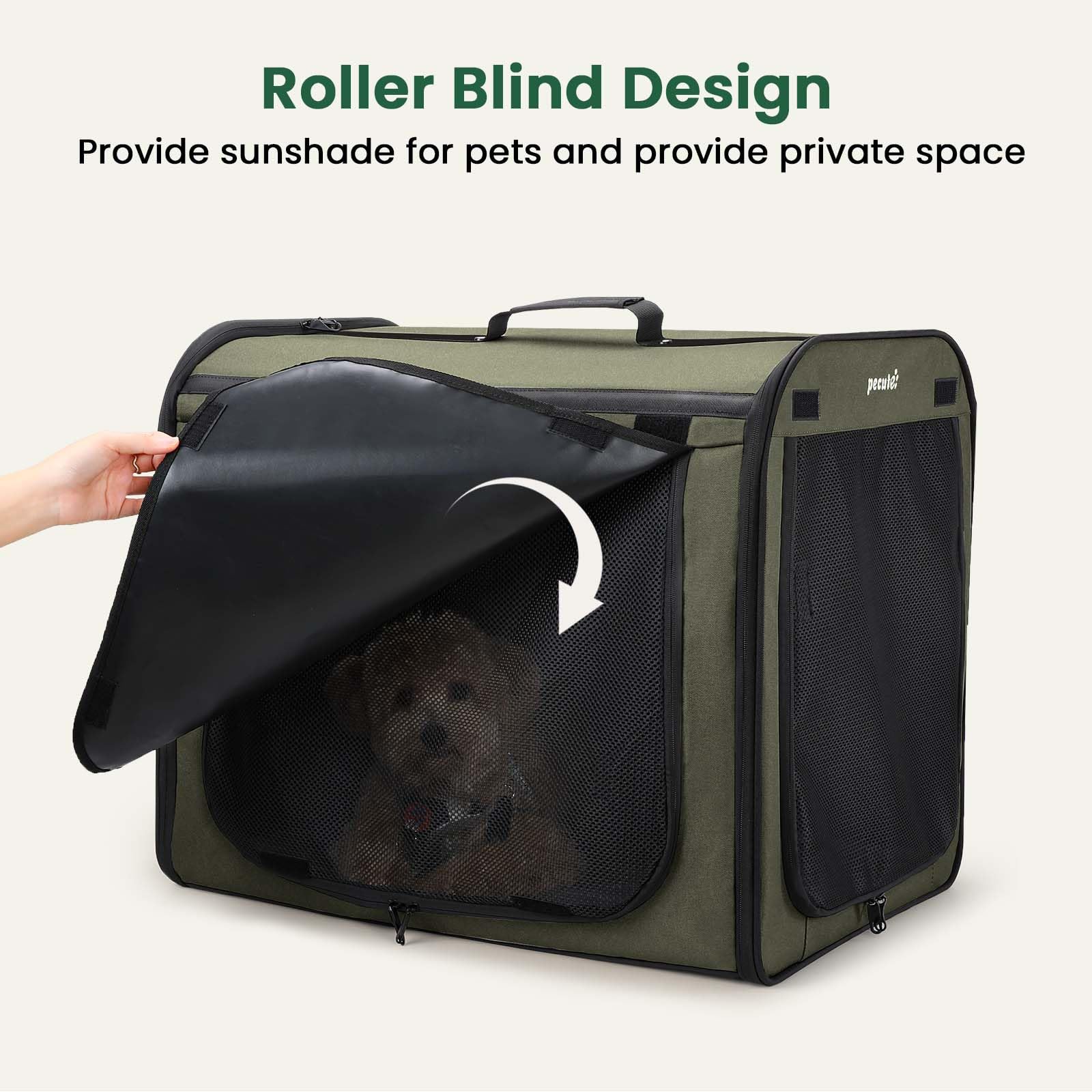 Pecute dog car crate-washable-bottom-cushion supports easy-clean maintenance after adventures