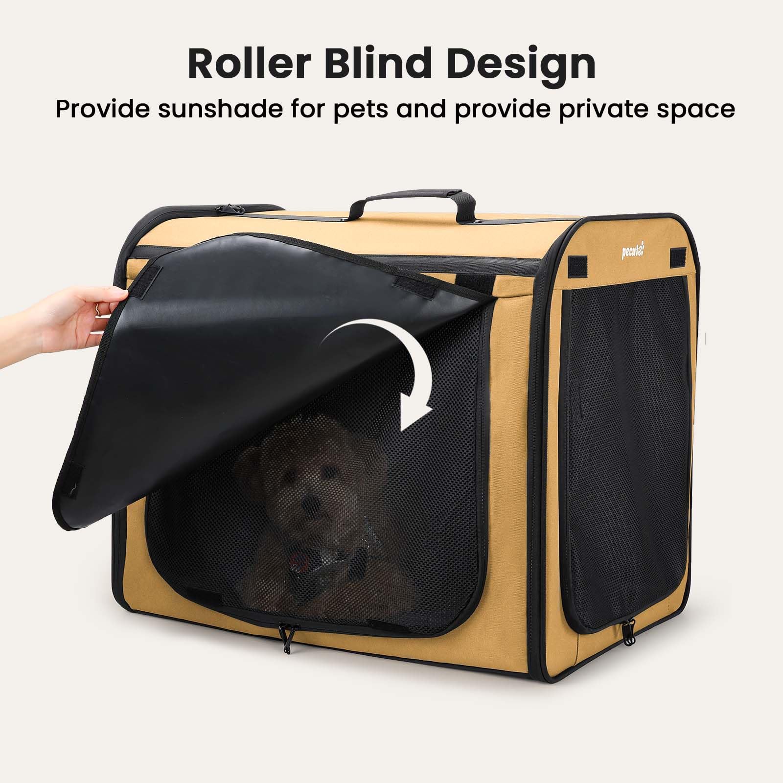 Pecute dog car crate washable bottom cushion simplifies cleanup after outings.