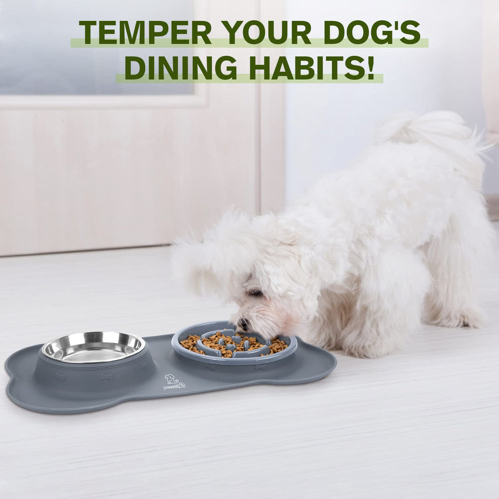 Pecute dual food and water bowls support combined feeding.
