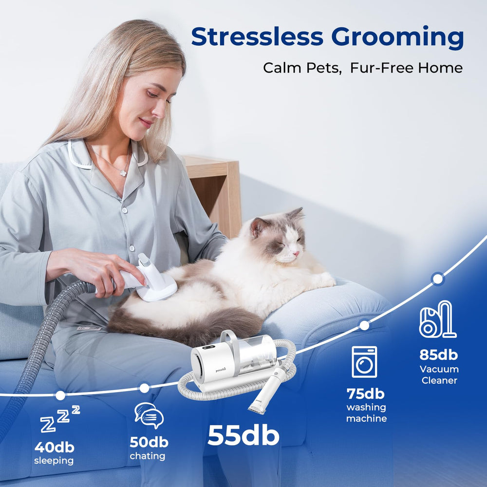 Pecute with 1.5L dust cup reduces frequent emptying during grooming sessions.