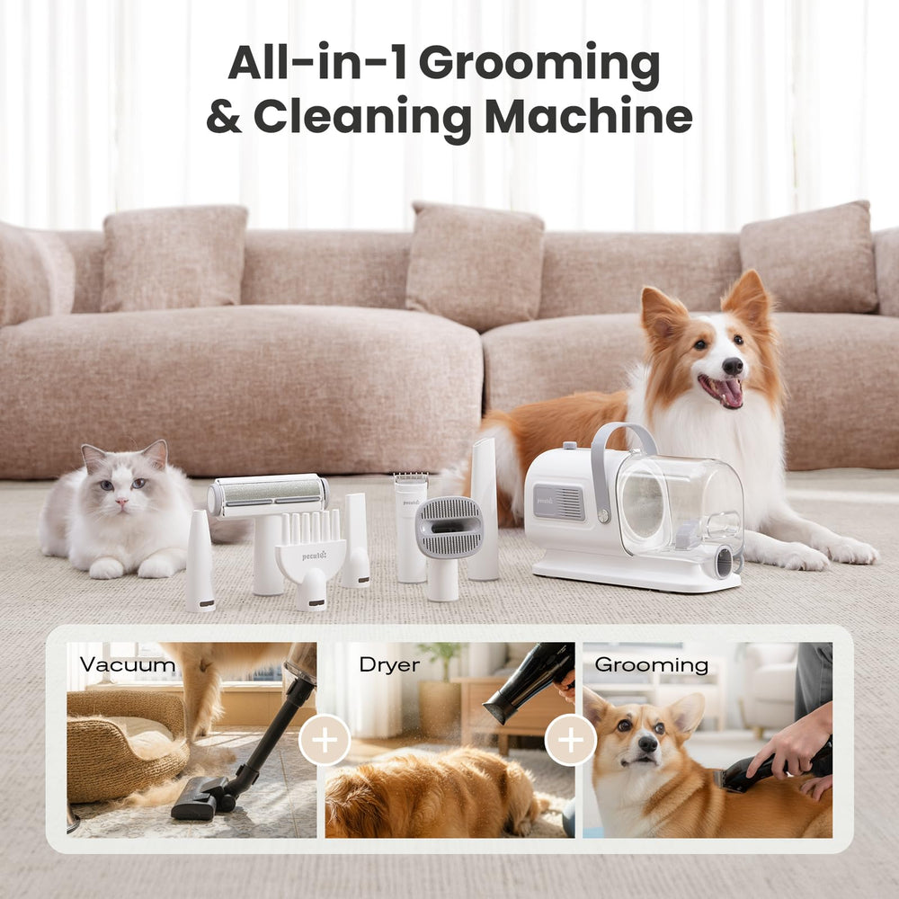 Pecute dog grooming vacuum-dryer clipper attachment for precise trimming