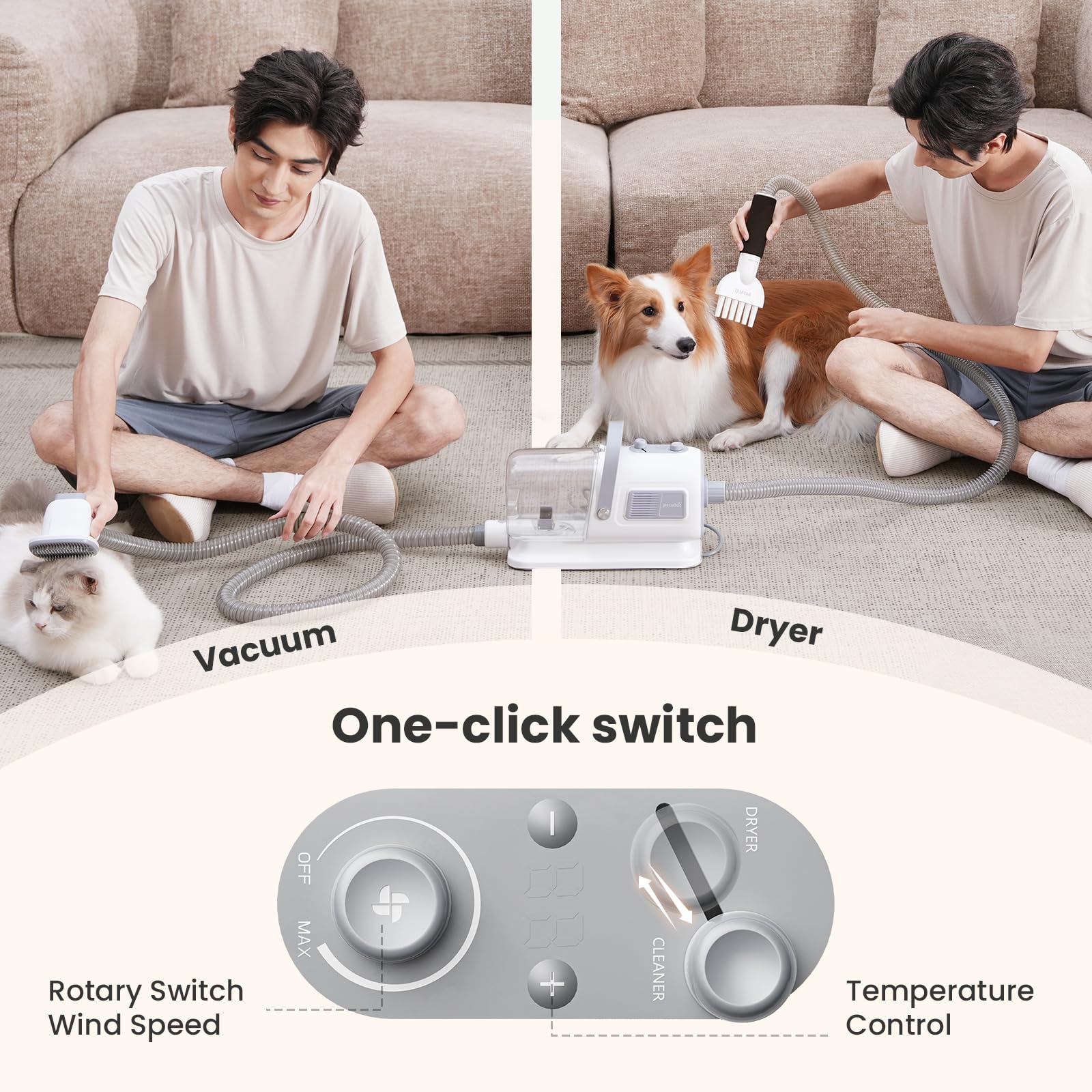 Pecute dryer hose for controlled gentle drying