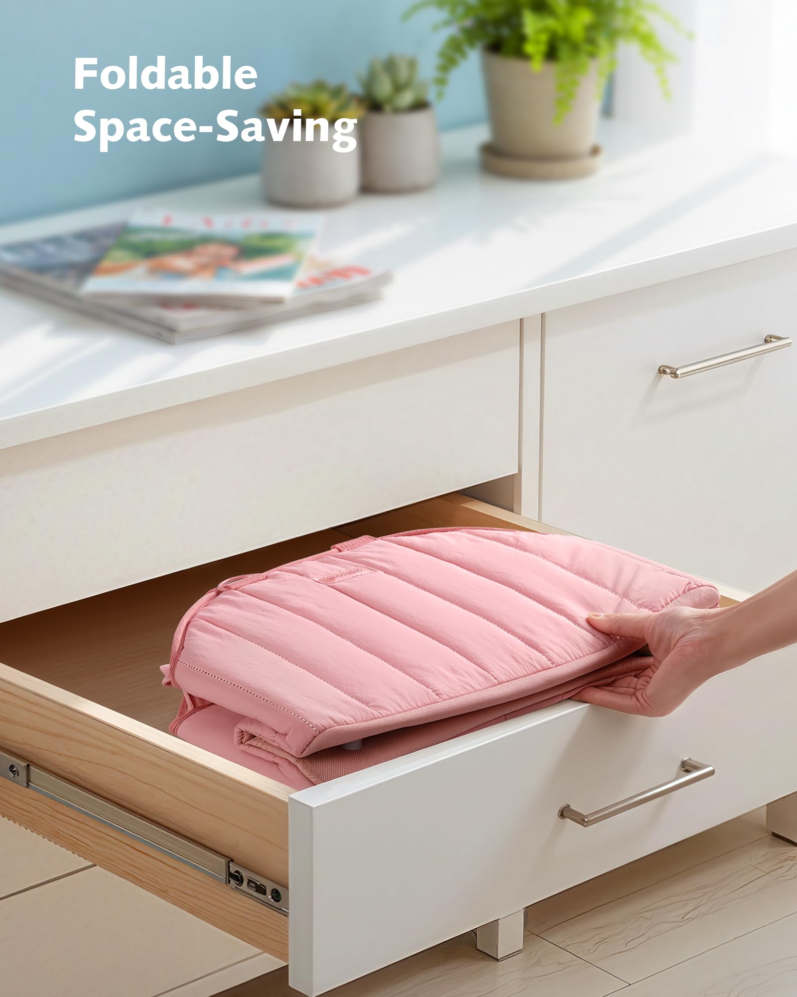 Pecute folded design for compact storage pink