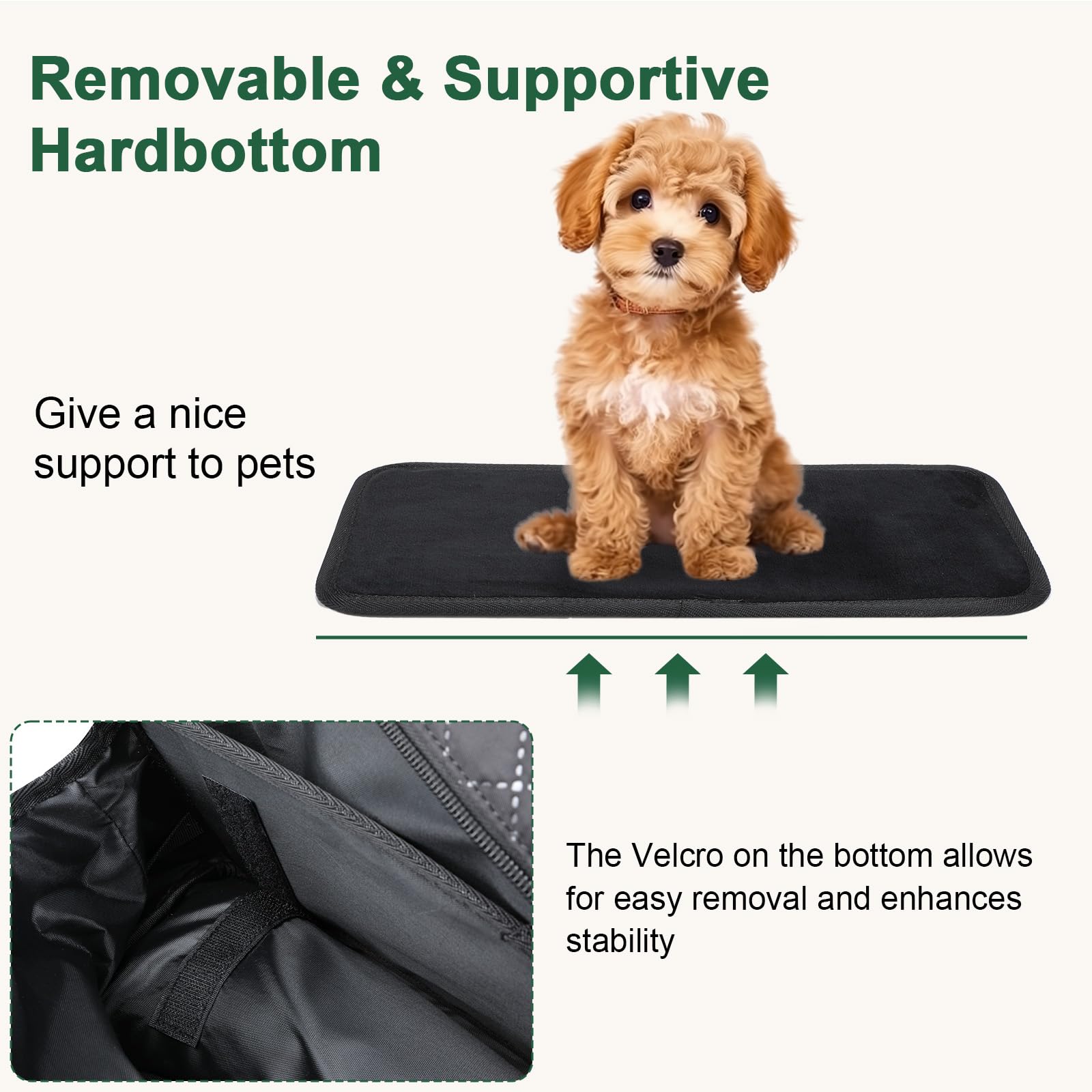 Pecute dog purse carrier interior with dog illustrating secure, cozy transport during park strolls