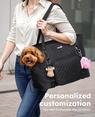 Pecute dog purse carrier built-in bottom board adds stable comfort during rides.