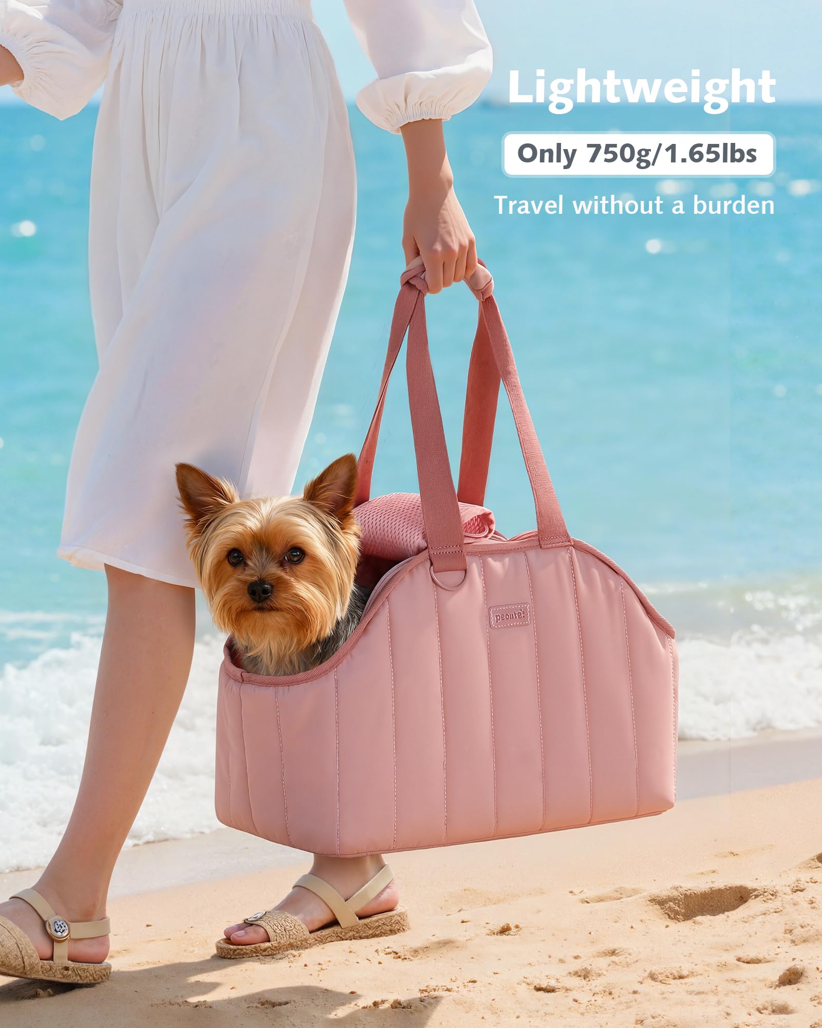 Pecute pink zip closure close-up secure escape-proof design