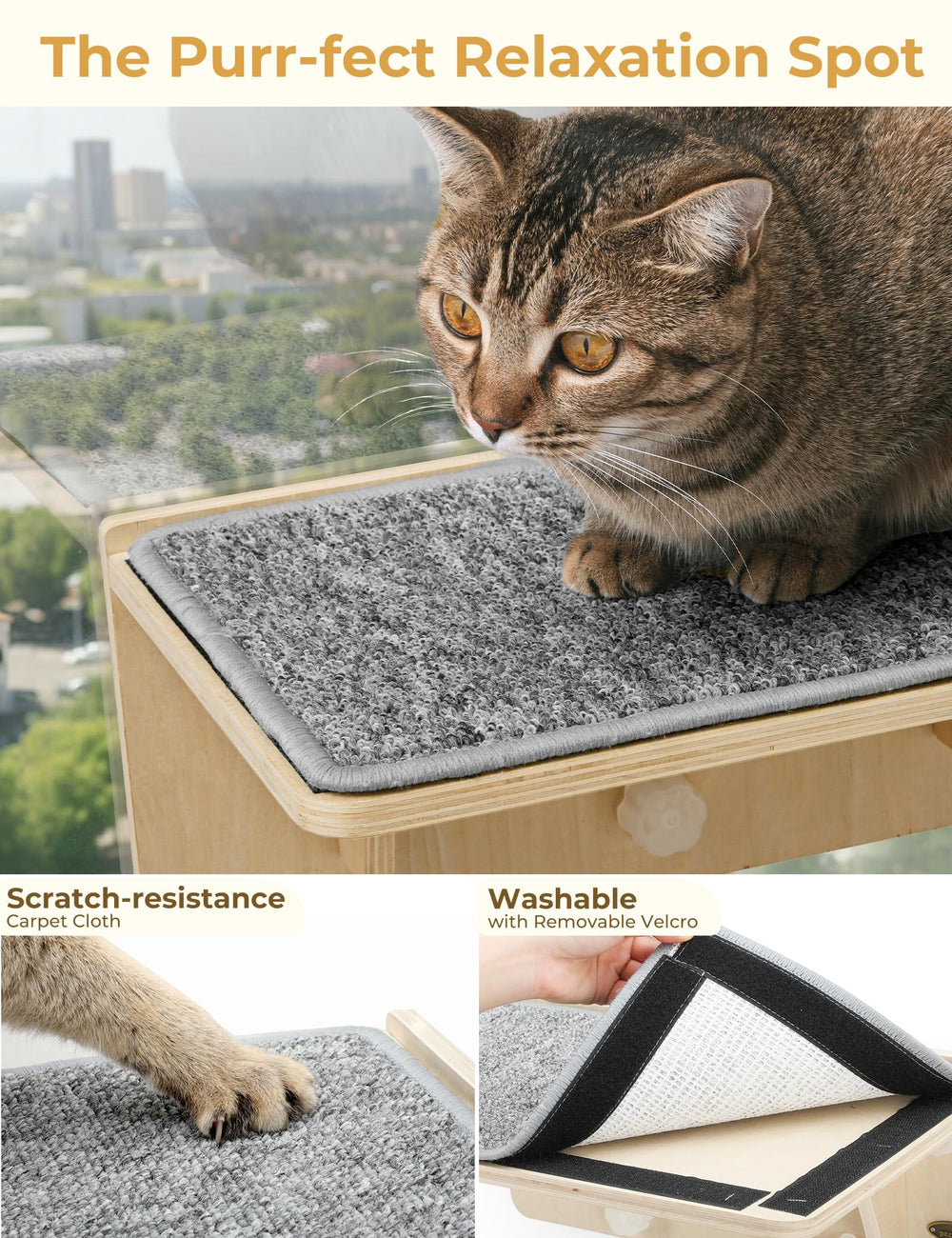 Pecute double-layer option maximizes vertical space for climbing and play.