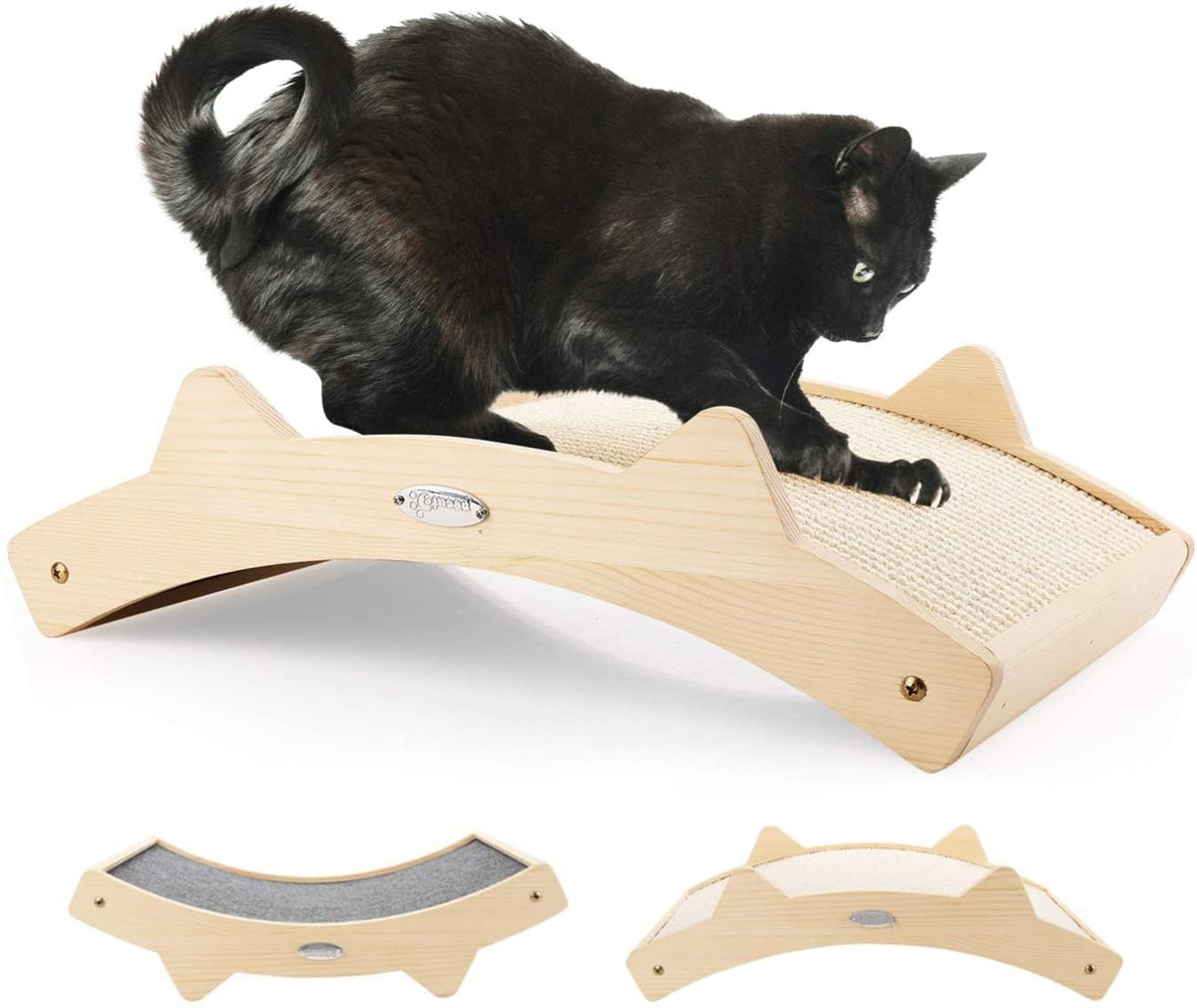 Pecute double-sided sisal cat scratcher front view shows a durable surface for scratching.