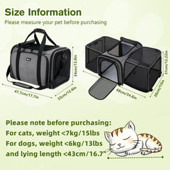 Pecute Expandable Cat Carrier folded compact for travel storage