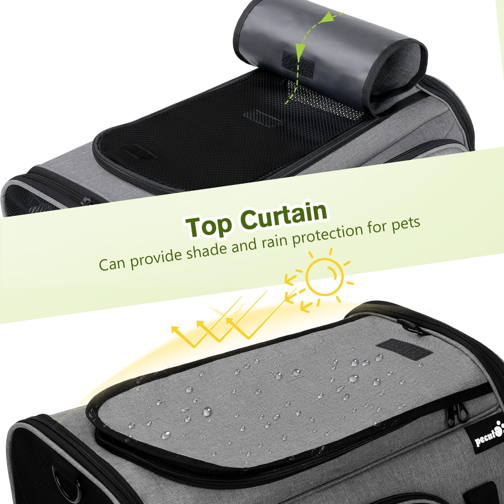Pecute Expandable Cat Carrier shoulder strap for hands-free transport