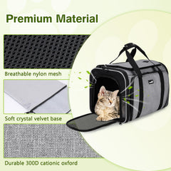 Pecute Expandable Cat Carrier three entrances for easy pet access