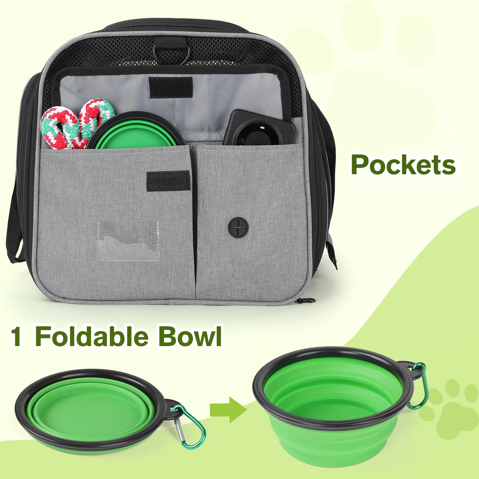 Pecute Expandable Cat Carrier washable bottom mat for easy cleaning