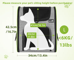 Pecute expandable design back view highlights expanded space for comfort and rest.