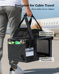Pecute expandable top expansion increases pet space during journeys.