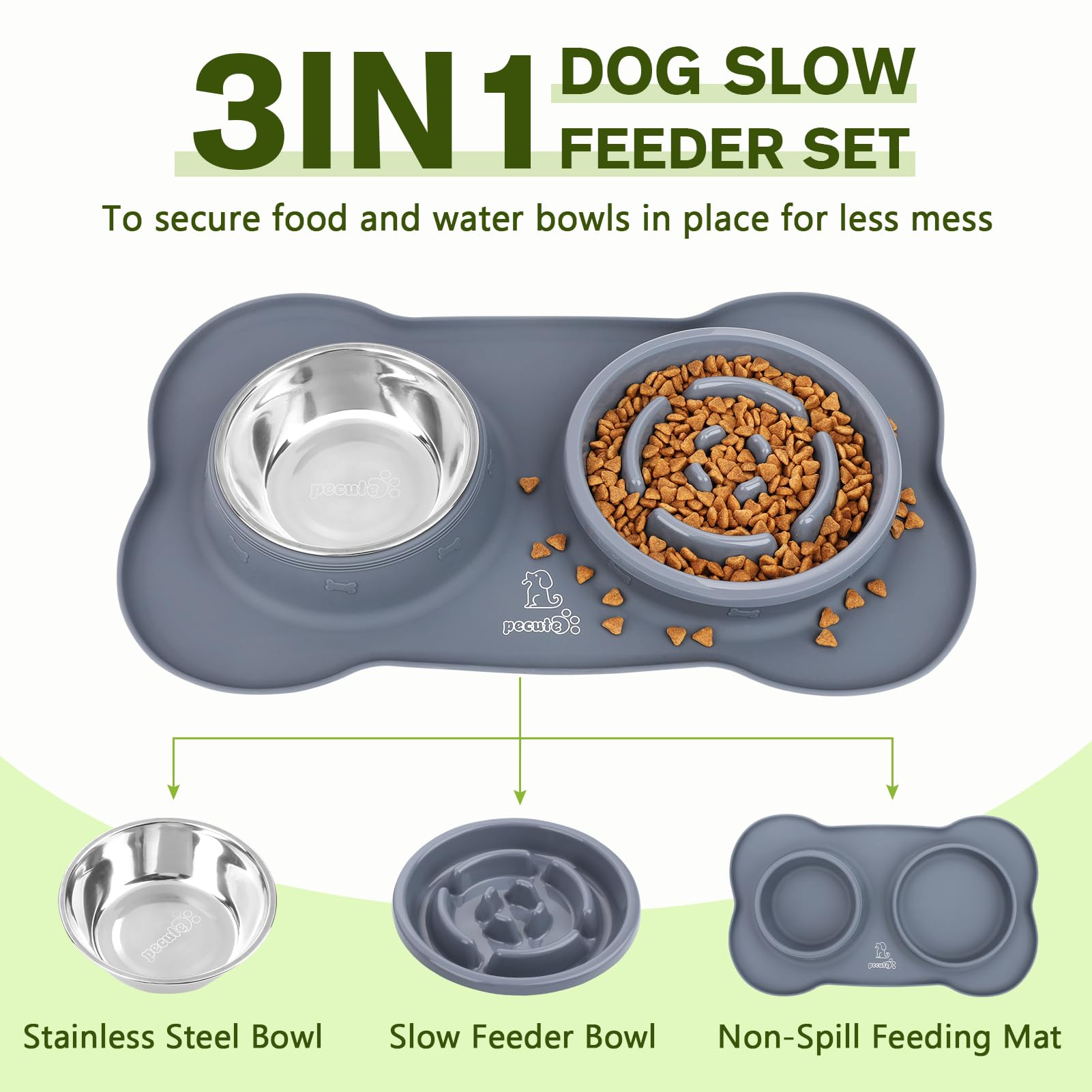 Pecute food-side bowl shows food compartment, encouraging slower eating and mindful meals