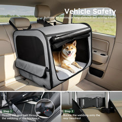 Pecute large dog carrier breathable-nylon-mesh ensures ventilation and airflow.
