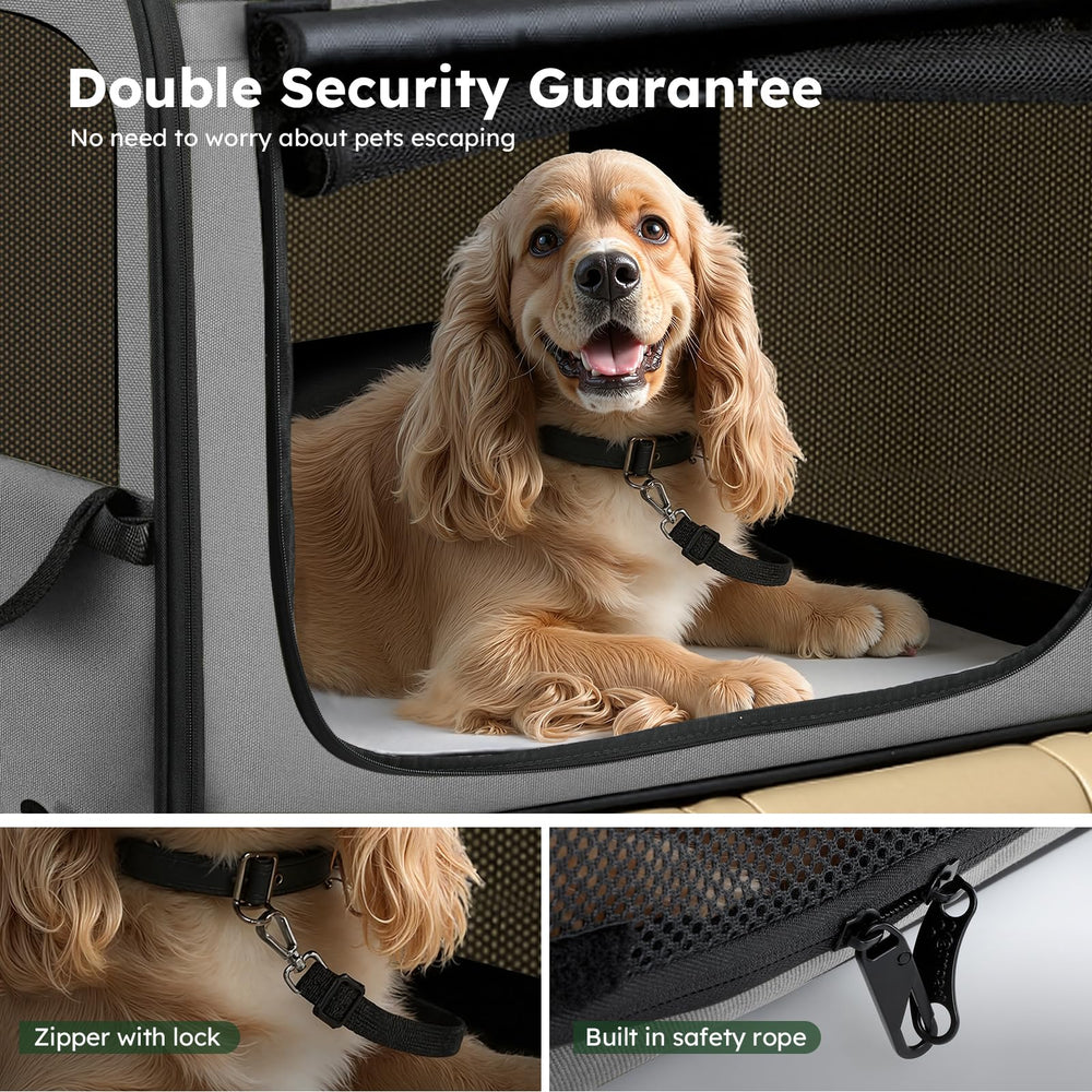 Pecute large dog carrier removable-washable-cushion simplifies cleaning after trips.