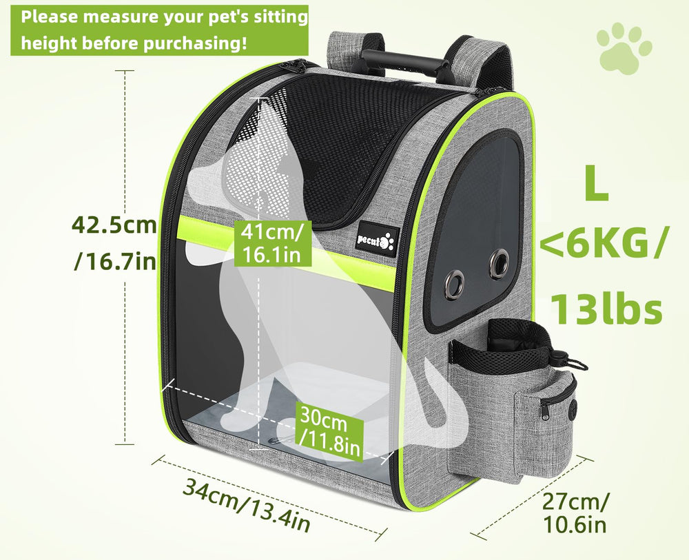 Pecute pet carrier backpack breathable mesh promotes airflow during travel