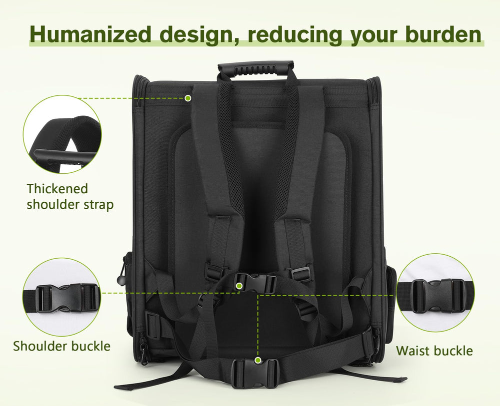 Pecute pet carrier backpack ergonomic strap system for comfortable carrying