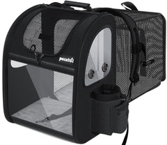 Pecute pet carrier backpack front view with pet inside for comfortable travel